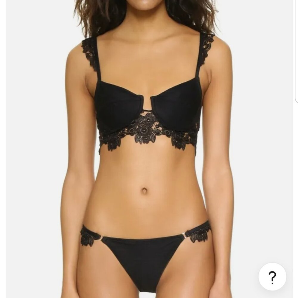 FOR LOVE AND LEMONS 'Barcelona' lace bikini set in black